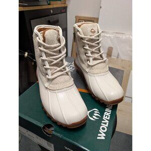 Wolverine Women's Ivory Brown Torrent Wool Waterproof Duck Boots 7M Leather